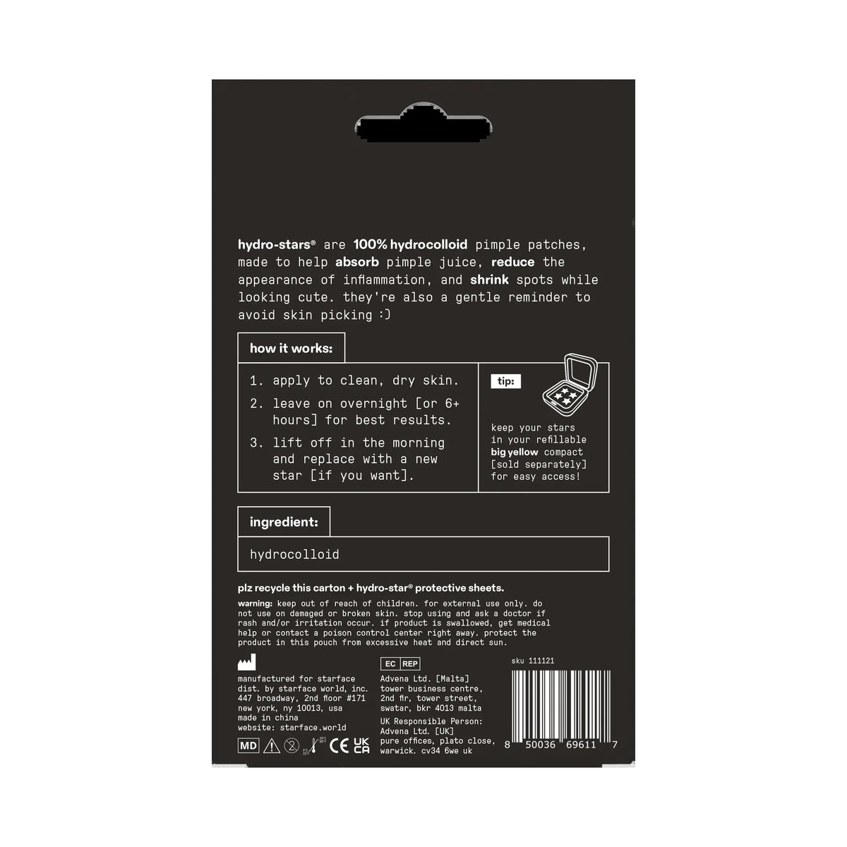 Starface Black Star Pimple Patches, 32 Ct