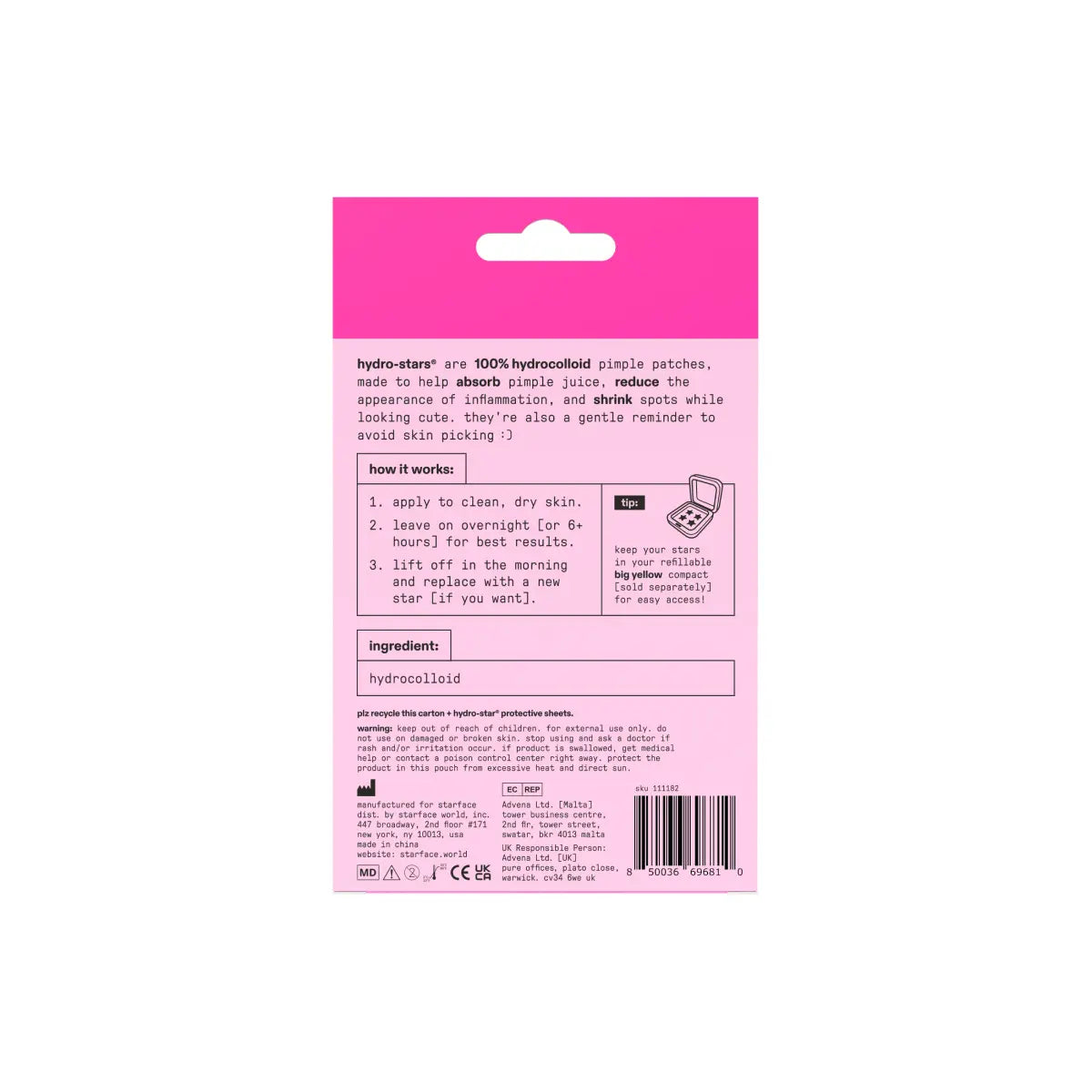Starface Pink Star Pimple Patches, 32 Ct