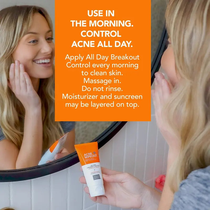 Acne Wipeout All Day Breakout Control Cream with Benzoyl Peroxide and Aloe Extract for Acne Prone Sensitive Skin Acne Removal Pimpledrying Lotion Acne Cleansing Blemish Barrier Patches