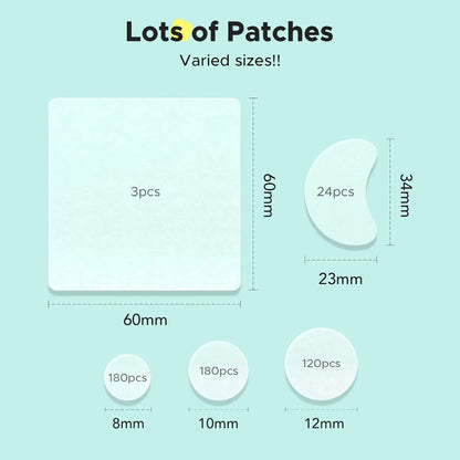Litbear Pimple Patch, 507 Patches 5 Sizes Large Pimple Patches, Largepatch Hydrocolloid Bandages, Zit Stickers for Forehead, Body, Nose, Back, and Chest Zitsticker Pack