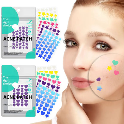 Pimple Patches for Face, Hydrocolloid Acne Patches, Cute round Shape Zit Covers, Spot Stickers with Tea Tree, Salicylic Acid & Cica Oil| ,2 Style 216 Count Heart Pimple Patches& 240 Count Pimple Patches Skincare Clear