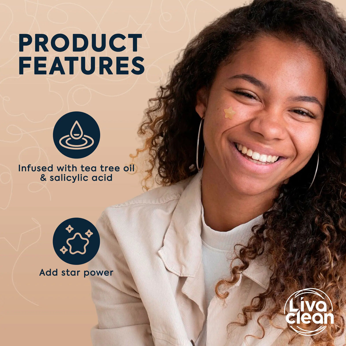Livaclean Neutrals Hydrocolloid Pimple Patches - 240Ct Multi-Pack Star Patch with Salicylic Acid & Tea Tree Oil, Oily Skin Acne Clearing Solution, Clogged Pores Remover, Long Lasting Hyperpigmentation & Red Mark Treatment