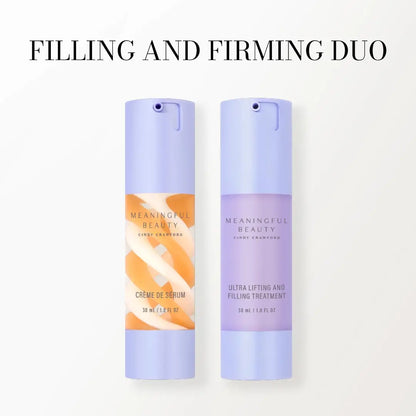Tiktok Shop Exclusive: Meaningful Beauty Filling & Firming Duo - Daily Lifting Treatment & Crème De Sérum Night Crème with Hyaluronic Acid and Melon Antioxidants