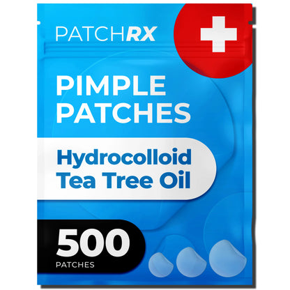 Patchrx Pimple Patches for Face, Hydrocolloid Acne Patches with Tea Tree Oil, Pimple Stickers - Acne Pimple Patches for Face - Zit Patches