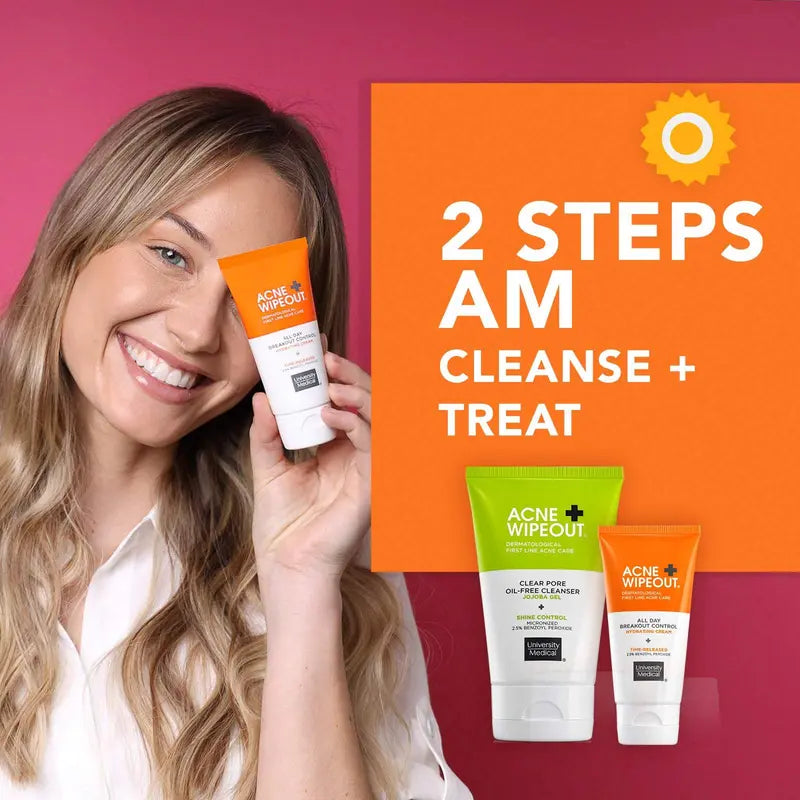 Acne Wipeout All Day Breakout Control Cream with Benzoyl Peroxide and Aloe Extract for Acne Prone Sensitive Skin Acne Removal Pimpledrying Lotion Acne Cleansing Blemish Barrier Patches