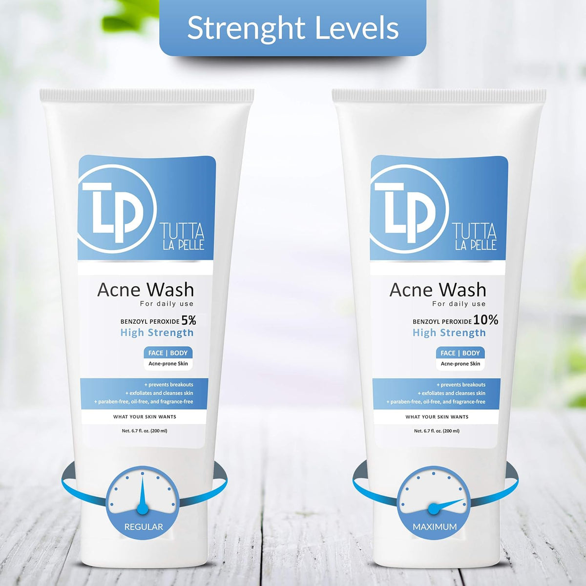 Benzoyl Peroxide Body Wash 10% - Acne Face Wash & Acne Body Wash - Butt Acne Treatment & Back Acne Treatment - Highest Grade Medical Facial Cleanser, Maximum Strength Acne Wash 6.7 Oz