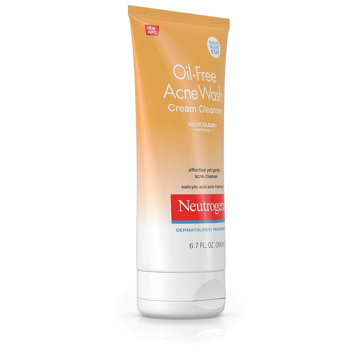 Oil-Free Acne Face Wash Cream Cleanser, 2% Salicylic Acid-Acne Treatment, Daily Facial Cleanser for Acne-Prone Skin, 6.7 Fl. Oz (Pack of 2)