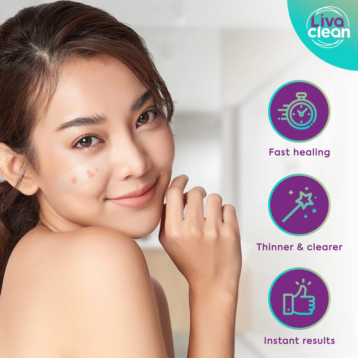 Livaclean Large Hydrocolloid Acne Patches (20 CT) - Made for Nose & Face Acne, Covers Cystic Pimples, Zits, Blemishes, Pore Spots, XL Surface Area for Skin Repair & Skincare Bandages Strips Stickers