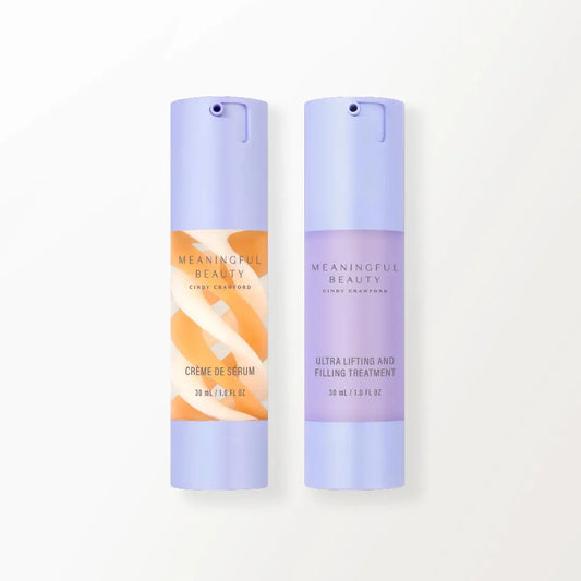 Tiktok Shop Exclusive: Meaningful Beauty Filling & Firming Duo - Daily Lifting Treatment & Crème De Sérum Night Crème with Hyaluronic Acid and Melon Antioxidants