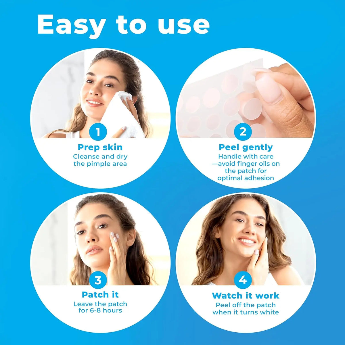 Patchrx Pimple Patches for Face, Hydrocolloid Acne Patches with Tea Tree Oil, Pimple Stickers - Acne Pimple Patches for Face - Zit Patches