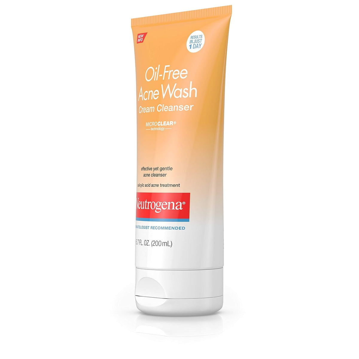 Oil-Free Acne Face Wash Cream Cleanser, 2% Salicylic Acid-Acne Treatment, Daily Facial Cleanser for Acne-Prone Skin, 6.7 Fl. Oz (Pack of 2)