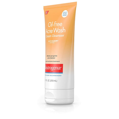 Oil-Free Acne Face Wash Cream Cleanser, 2% Salicylic Acid-Acne Treatment, Daily Facial Cleanser for Acne-Prone Skin, 6.7 Fl. Oz (Pack of 2)
