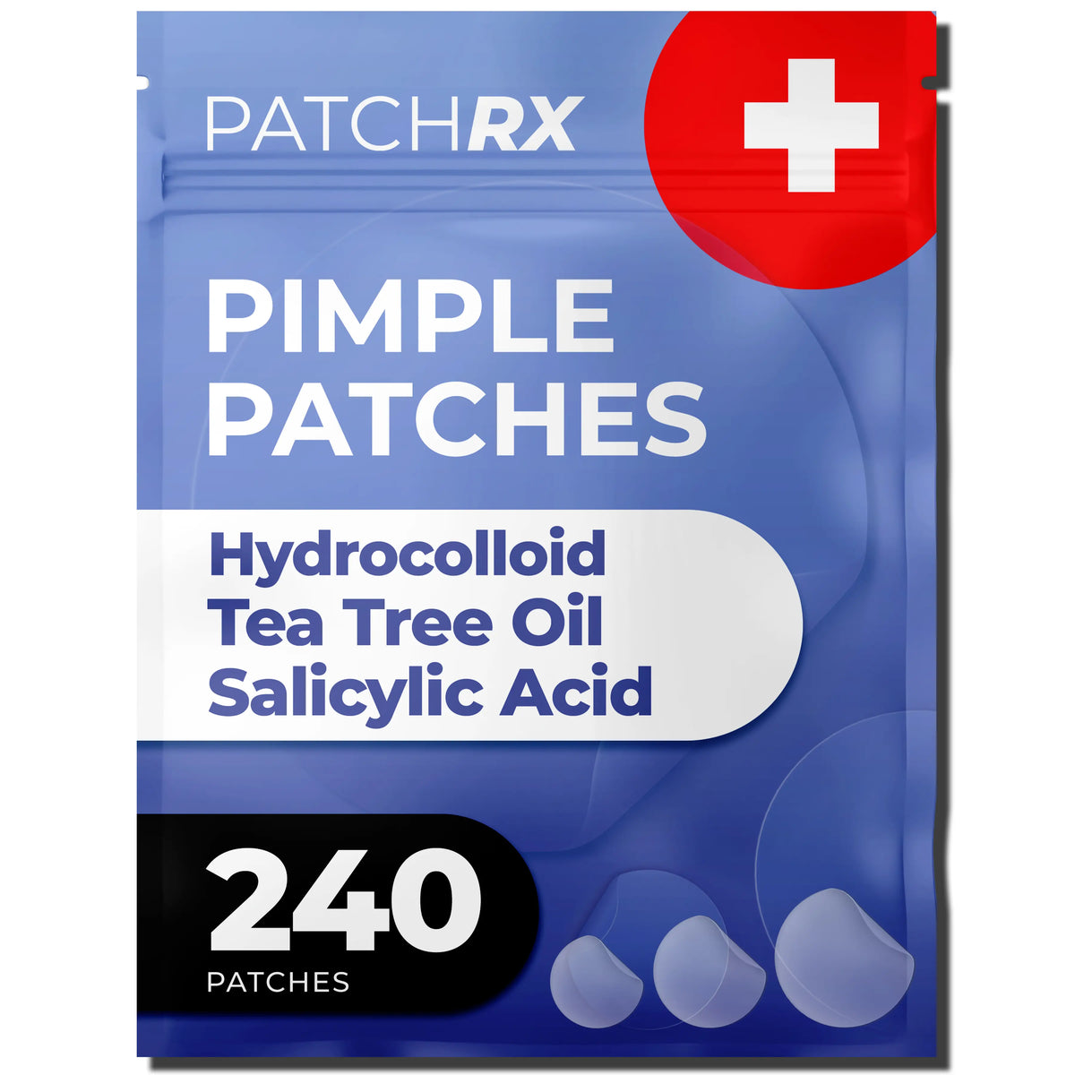Patchrx Pimple Patches for Face, Hydrocolloid Acne Patches with Tea Tree Oil, Pimple Stickers - Acne Pimple Patches for Face - Zit Patches