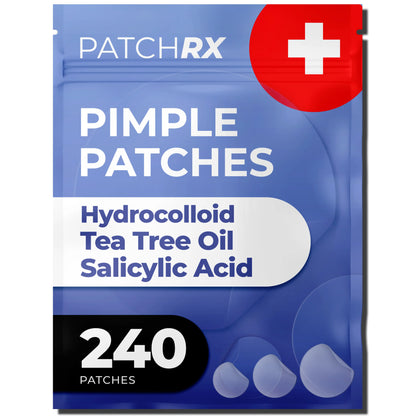 Patchrx Pimple Patches for Face, Hydrocolloid Acne Patches with Tea Tree Oil, Pimple Stickers - Acne Pimple Patches for Face - Zit Patches