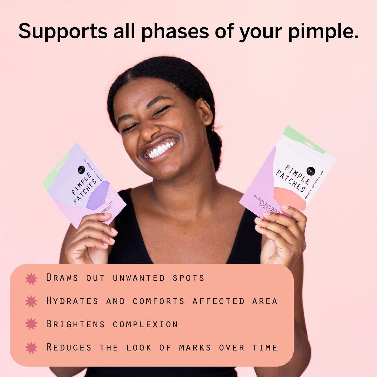Dot Pimple & Zit Patches for Face – Hydrocolloid Acne Spot Patches with Vitamin C, Tea Tree Oil & Salicylic Acid for Blemish Care