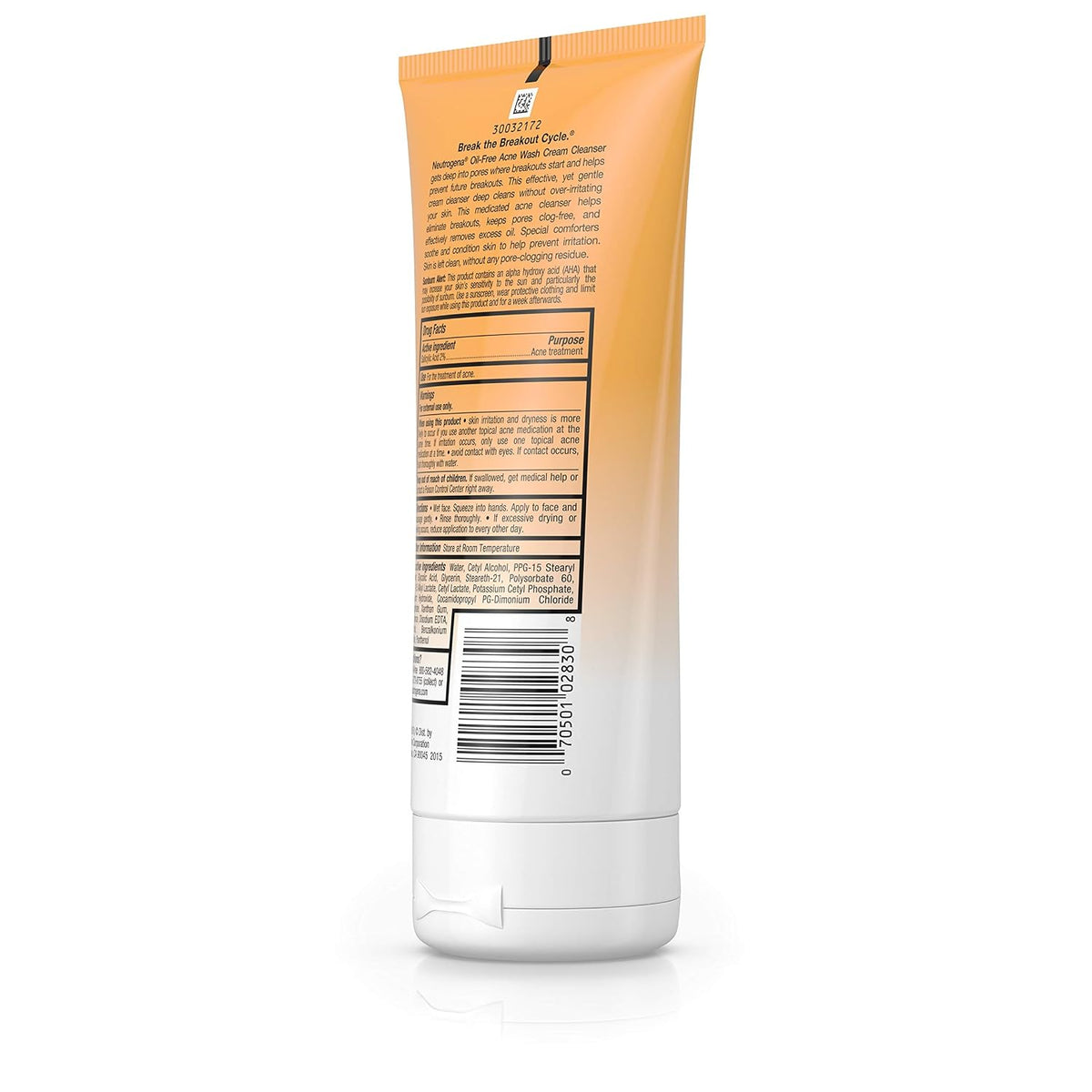 Oil-Free Acne Face Wash Cream Cleanser, 2% Salicylic Acid-Acne Treatment, Daily Facial Cleanser for Acne-Prone Skin, 6.7 Fl. Oz (Pack of 2)