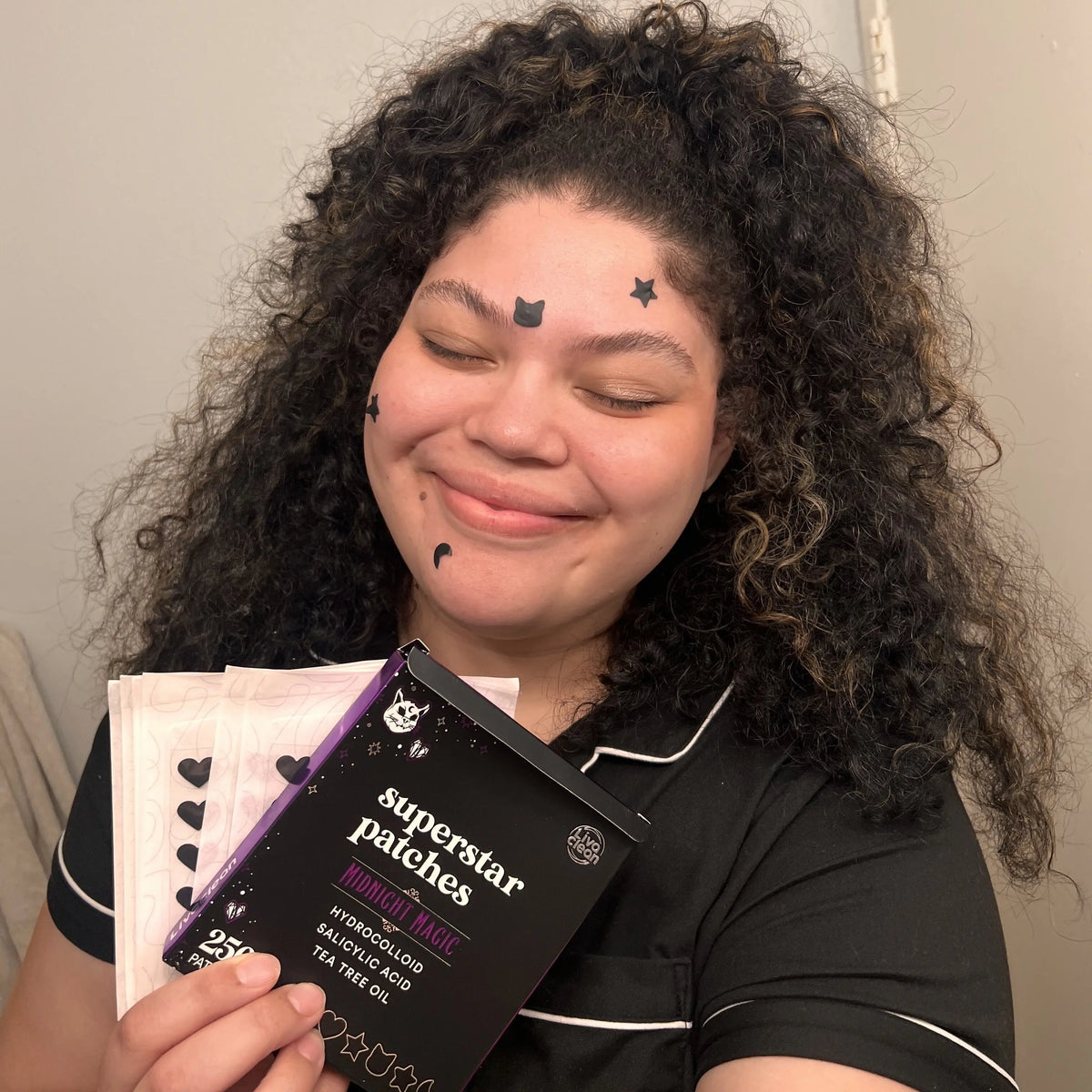 250CT Pimple Patches Midnight Magic Black Star with Salicylic Acid & Tea Tree Oil, Cute Acne Patches for Face, Skincare Blemish Zit Spot Treatment Clear Daily Pimple Patches, Dark Spots Treatment
