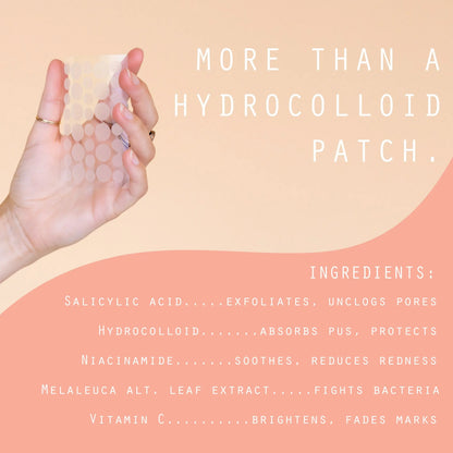 Dot Pimple & Zit Patches for Face – Hydrocolloid Acne Spot Patches with Vitamin C, Tea Tree Oil & Salicylic Acid for Blemish Care