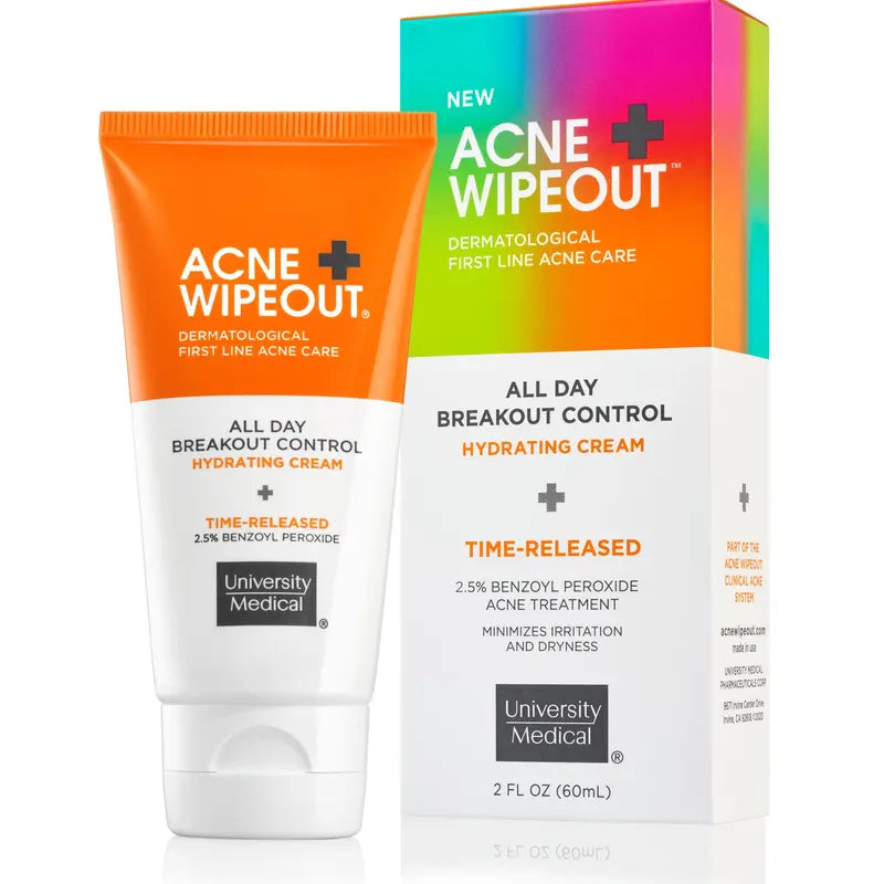 Acne Wipeout All Day Breakout Control Cream with Benzoyl Peroxide and Aloe Extract for Acne Prone Sensitive Skin Acne Removal Pimpledrying Lotion Acne Cleansing Blemish Barrier Patches