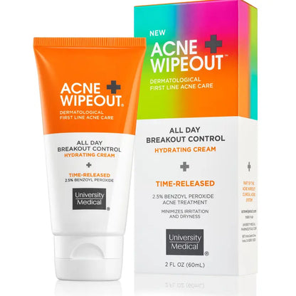 Acne Wipeout All Day Breakout Control Cream with Benzoyl Peroxide and Aloe Extract for Acne Prone Sensitive Skin Acne Removal Pimpledrying Lotion Acne Cleansing Blemish Barrier Patches