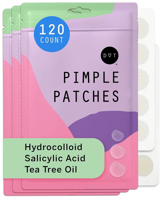 Dot Pimple & Zit Patches for Face – All-Natural Custom Triple-Action Formula Absorbs, Clears & Brightens Acne Spots with Hydrocolloid, Vitamin C, Tea Tree Oil & Salicylic Acid (10Mm, 120Ct)