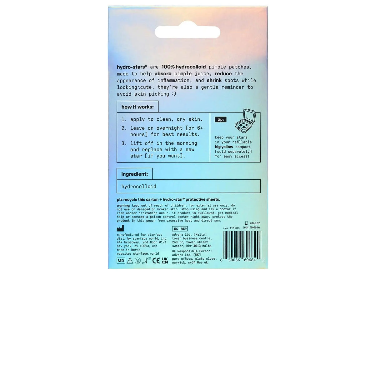 Starface Holographic Hydro-Star Pimple Patches