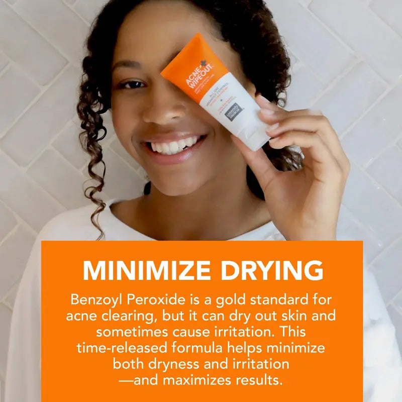 Acne Wipeout All Day Breakout Control Cream with Benzoyl Peroxide and Aloe Extract for Acne Prone Sensitive Skin Acne Removal Pimpledrying Lotion Acne Cleansing Blemish Barrier Patches